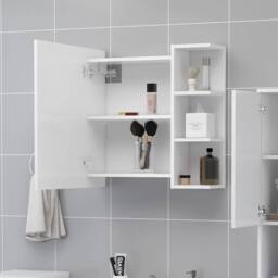 Berkfield Home Bathroom Mirror Cabinet White 62.5x20.5x64 cm Engineered Wood - thumbnail 3