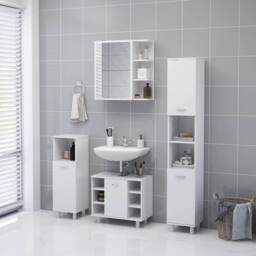 Berkfield Home Bathroom Mirror Cabinet White 62.5x20.5x64 cm Engineered Wood - thumbnail 5