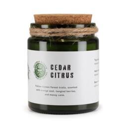 Serenityy Greenman Woodwick Soy Candle Cedar Citrus in Green - Size: 0.5m x 1m - thumbnail 1
