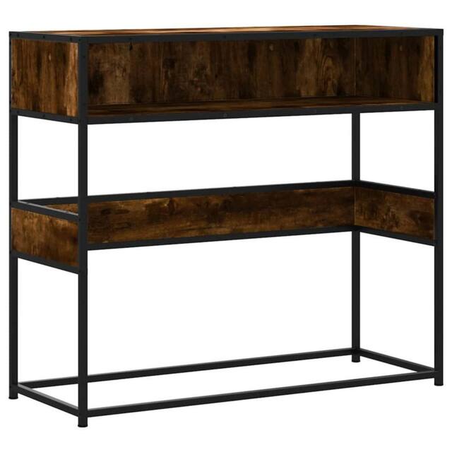 Berkfield Home Console Table Smoked Oak 90x35x80 cm Engineered Wood in Brown - Size: 90 x 35 x 80 cm - image 1