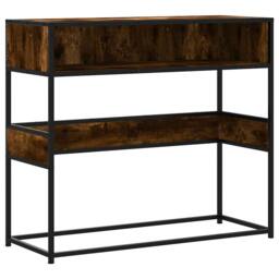 Berkfield Home Console Table Smoked Oak 90x35x80 cm Engineered Wood in Brown - Size: 90 x 35 x 80 cm