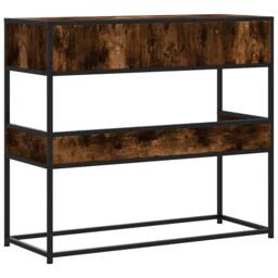 Berkfield Home Console Table Smoked Oak 90x35x80 cm Engineered Wood in Brown - Size: 90 x 35 x 80 cm - thumbnail 6