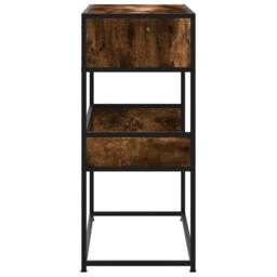 Berkfield Home Console Table Smoked Oak 90x35x80 cm Engineered Wood in Brown - Size: 90 x 35 x 80 cm - thumbnail 5