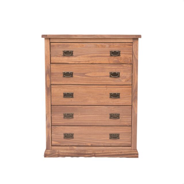 Cabinet Bits Tirolo 5 Drawer Chest of Drawers Bras Drop Handle in Brown - image 1
