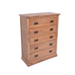 Cabinet Bits Tirolo 5 Drawer Chest of Drawers Bras Drop Handle in Brown - thumbnail 3