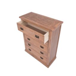 Cabinet Bits Tirolo 5 Drawer Chest of Drawers Bras Drop Handle in Brown - thumbnail 4