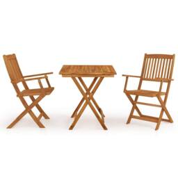 Berkfield Home Sturdy 3 Piece Folding Garden Dining Set Solid Acacia Wood in Brown - thumbnail 3