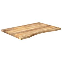 Berkfield Home Desk Top with Curve 90x60x2.5 cm Solid Wood Rough Mango in Brown - thumbnail 1