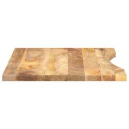 Berkfield Home Desk Top with Curve 90x60x2.5 cm Solid Wood Rough Mango in Brown - thumbnail 4