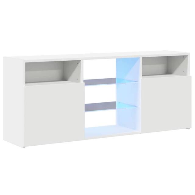 Berkfield Home TV Cabinet with LED Lights White 120x30x50 cm - Size: 120 x 30 x 50 cm - image 1