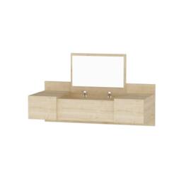 Destina Home Bertus Dressing Table Makeup Vanity Table with Mirror Wall Mounted with Storage in Light Oak - Size: 1 Pack - thumbnail 1