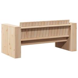 Berkfield Home Garden Sofa 2-Seater 134x60x62 cm Solid Wood Pine in Natural - Size: 134 x 60 x 62 cm - thumbnail 6