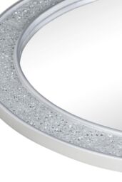 nielsen Lewis Crackle Mosaic Round Wall Mirror Silver 74cm - thumbnail 2