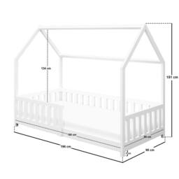Flair Explorer Wooden Playhouse Bed with Rails in White - Size: Single - thumbnail 5