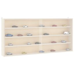 Berkfield Home Wall Display Cabinet with Doors 80x8.5x37 cm in Brown - thumbnail 1