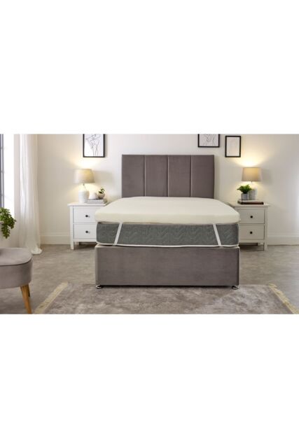 eXtreme Comfort Ltd Westwood Fabric Mattress Topper 1 Inch Deep lush Comfort Breathable in White - Size: Small Double - image 1