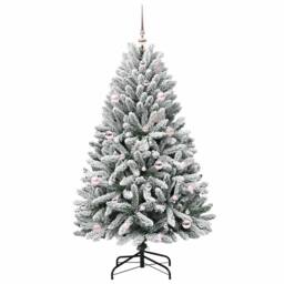 Berkfield Home Artificial Christmas Tree Green & White 150 cm PVC & Metal - thumbnail 3