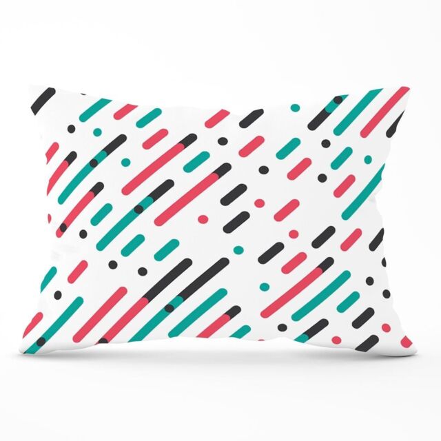 Warren Reed - Designer Overlapping Coloured Diagonal Lines Cushions in Green - Size: 45 cm x 45 cm - image 1
