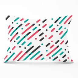 Warren Reed - Designer Overlapping Coloured Diagonal Lines Cushions in Green - Size: 45 cm x 45 cm - thumbnail 1