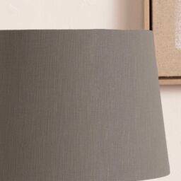 Ruma Dark Grey Self Lined Linen Tapered Cylinder Shade for Table & Floor Lamps - Size: 16 inches - thumbnail 2