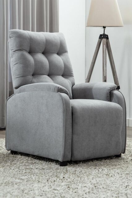 More4Homes Charlbury Fabric Pushback Recliner Armchair Sofa Fireside Chair in Grey - image 1