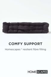 Homescapes Plain Cotton Floor Cushion in Black - Size: 40 cm x 40 cm - thumbnail 4