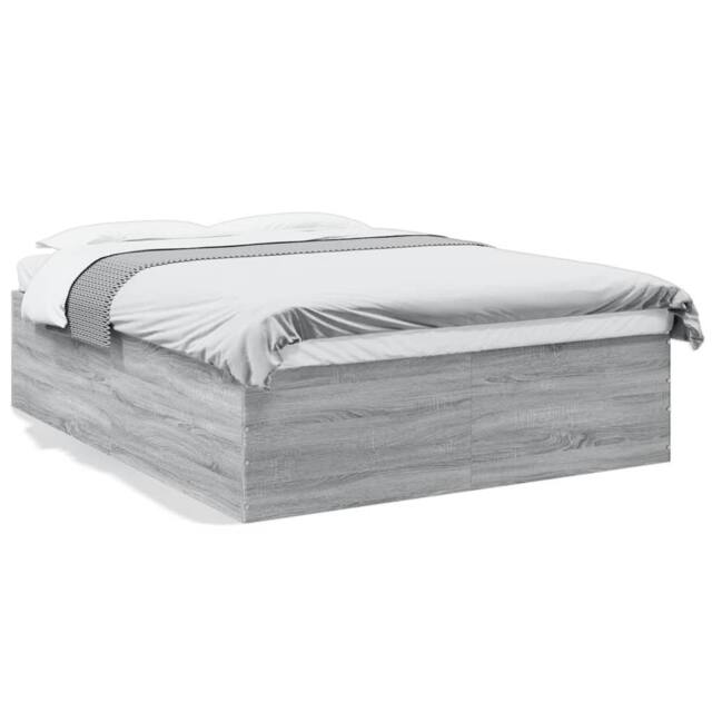 Berkfield Home Bed Frame without Mattress Grey Sonoma 150x200 cm King Size - image 1