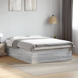 Berkfield Home Bed Frame without Mattress Grey Sonoma 150x200 cm King Size - thumbnail 2