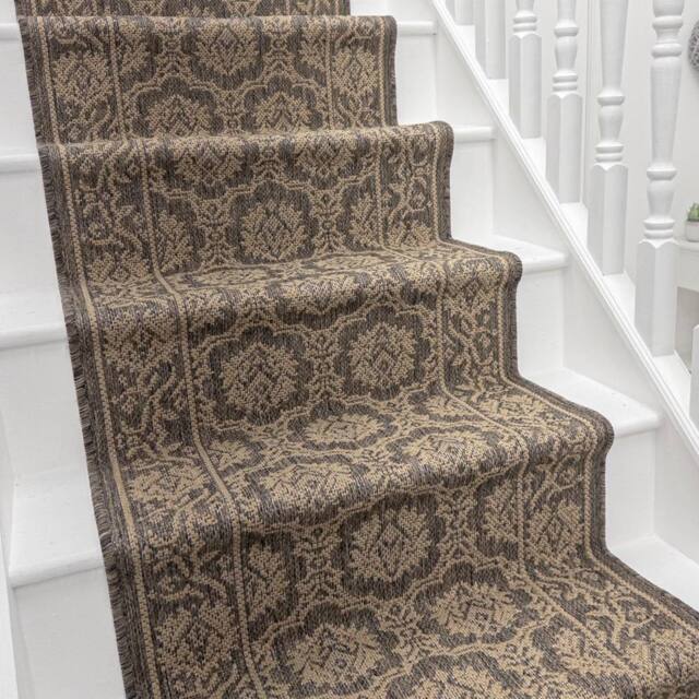 runrug Stair Runner Carpet - Durable, Non-Slip, 7mm - 'Bloom' in Light Brown - Size: 80 cm x 630 cm - image 1
