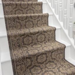 runrug Stair Runner Carpet - Durable, Non-Slip, 7mm - 'Bloom' in Light Brown - Size: 80 cm x 630 cm - thumbnail 1