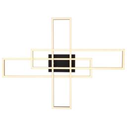 Netlighting Dakari 80x60cm Semi Flush Ceiling Light Matt Black Gold 3x LED 3000K - Size: 80x60 cm - thumbnail 4