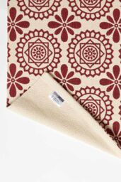 Homescapes Cassia Red Cotton Geometric Rug - Size: 120 cm x 170 cm - thumbnail 5