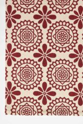 Homescapes Cassia Red Cotton Geometric Rug - Size: 120 cm x 170 cm - thumbnail 3