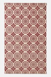 Homescapes Cassia Red Cotton Geometric Rug - Size: 120 cm x 170 cm - thumbnail 2