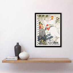 Artery8 Toulouse Lautrec Framed Wall Art The German Babylon Novel Advert in White - Size: A4 - thumbnail 2