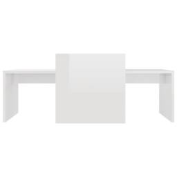 Berkfield Home Coffee Table Set High Gloss White 100x48x40 cm Engineered Wood - Size: 100 x 48 x 40 cm - thumbnail 4