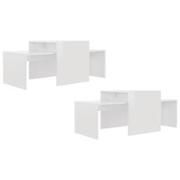 Berkfield Home Coffee Table Set High Gloss White 100x48x40 cm Engineered Wood - Size: 100 x 48 x 40 cm - thumbnail 5