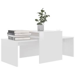 Berkfield Home Coffee Table Set High Gloss White 100x48x40 cm Engineered Wood - Size: 100 x 48 x 40 cm - thumbnail 3