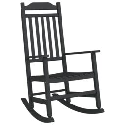 Berkfield Home Garden Rocking Chair Black 65x84x114 cm HDPE - Size: 65 x 84 x 114 cm - thumbnail 2