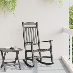 Berkfield Home Garden Rocking Chair Black 65x84x114 cm HDPE - Size: 65 x 84 x 114 cm - thumbnail 3