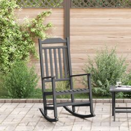 Berkfield Home Garden Rocking Chair Black 65x84x114 cm HDPE - Size: 65 x 84 x 114 cm - thumbnail 1