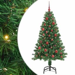 Berkfield Home Green Artificial Christmas Tree with 150 LEDs with Stand Green 150 cm - thumbnail 3