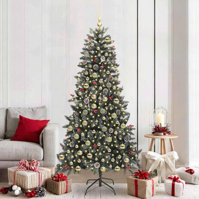 Berkfield Home Artificial Christmas Tree with Stand Green 114 x 114 x 210 cm - image 1