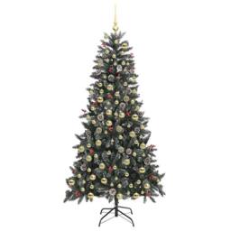 Berkfield Home Artificial Christmas Tree with Stand Green 114 x 114 x 210 cm - thumbnail 4