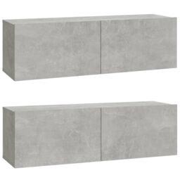 Berkfield Home 3 Piece TV Cabinet Set Concrete Grey Engineered Wood - thumbnail 5