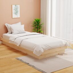 Berkfield Home 819892 Bed Frame without Mattress Solid Wood 90x200 cm in Brown - thumbnail 1