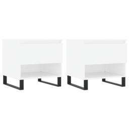 Berkfield Home Coffee Tables 2 pcs White 50x46x50 cm Engineered Wood - Size: 50 x 46 x 50 cm - thumbnail 1