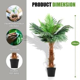 Havendro Artificial Palm Tree Fake Tropical Potted Plant Decor in Green - thumbnail 2