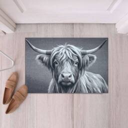 The Rug Shop UK Grey Modern Animal Easy to Clean Mat - Size: 50 cm x 75 cm - thumbnail 2