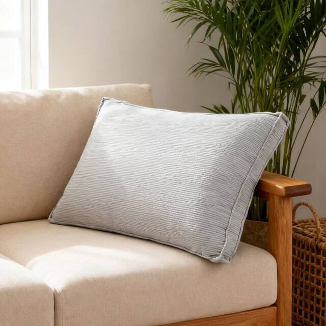 Living and Home Soft Corduroy Bedside Headboard Pillow Reading in Light Grey - Size: Large - image 1